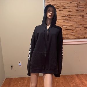 Royal Order Graphic Hoodie In Black & White With Crown In Glitter Size XL